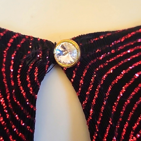 Red Glittery Evening Jacket Size Small - Picture 3 of 4